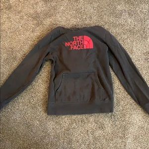 The north face hoodie pink and grey